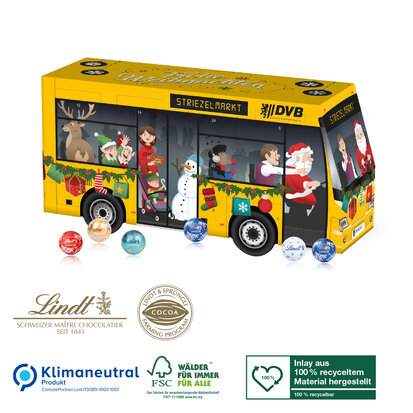 Bedrukte adventskalender bus