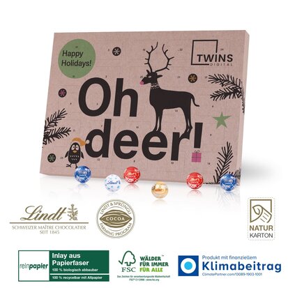 bedrukte adventskalender natuurkarton