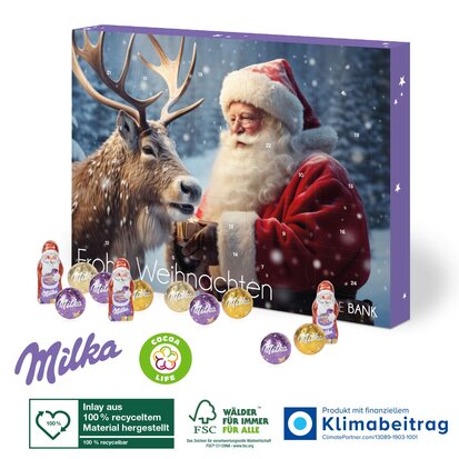 bedrukte adventskalender milka