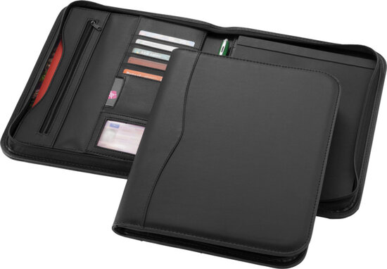 Ebony A4 portefeuille met ritssluiting sample