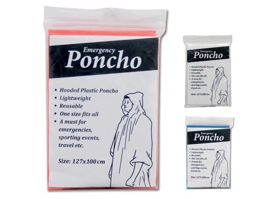 poncho in plastic zak