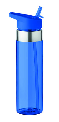 Fles met rietje blauw
