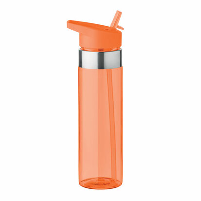 Fles met rietje oranje