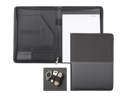 A4 documenten map met rits Duotone Zip sample