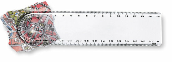 Liniaal met loep sample