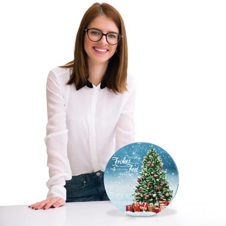 vrouw ronde adventskalender